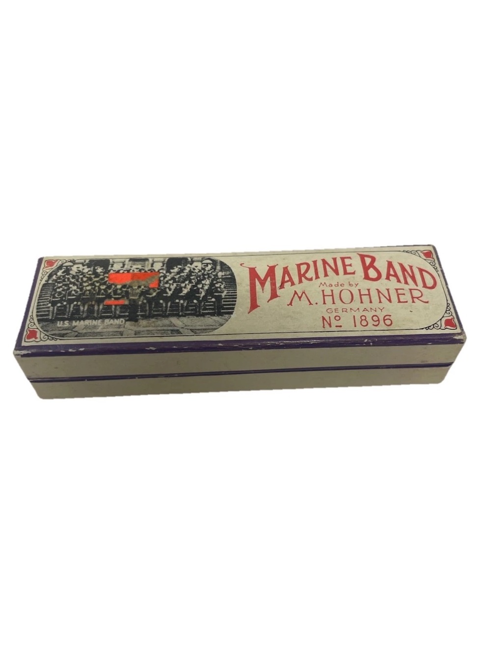 Vintage Hohner Marine Band 1896 Harmonica Germany w/ Box